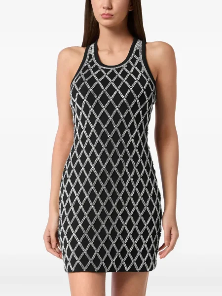 Rochie mini Philipp Plein de cristal de costum negru