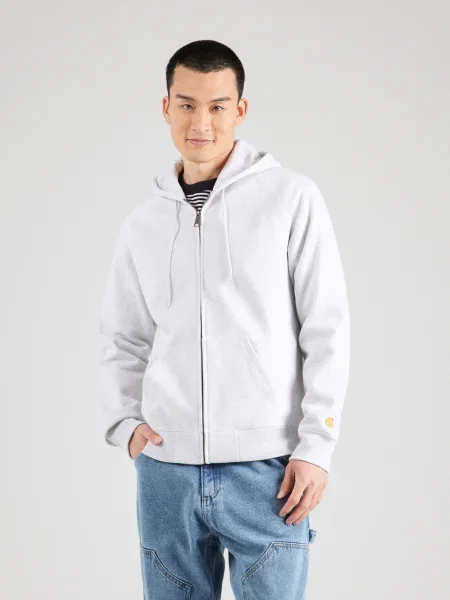 Carhartt WIP Tepláková bunda Chase svetlosivá
