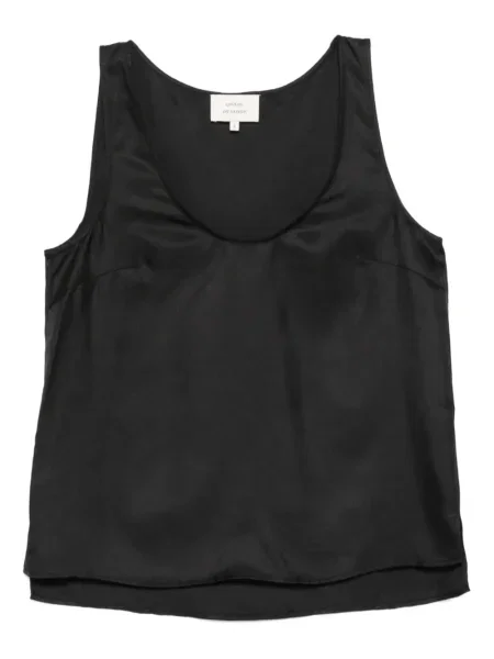 Top Loulou De Saison de mătase negru
