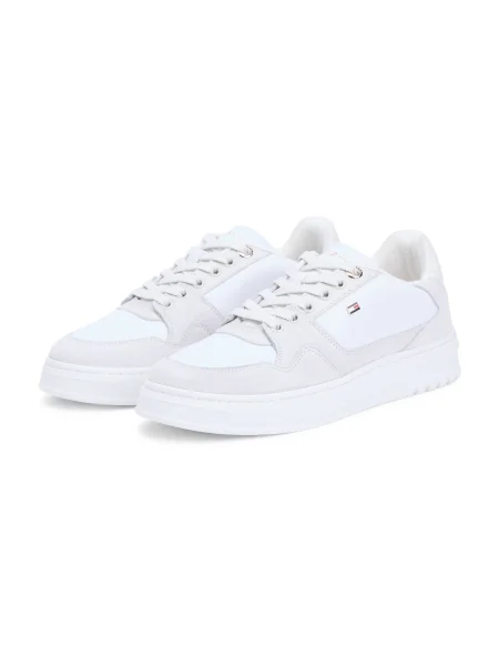 Sneakerși Tommy Hilfiger de lână alb