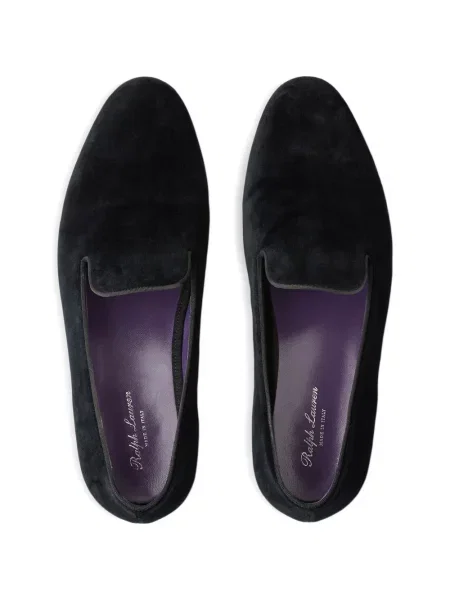 Loaferice Ralph Lauren Purple Label od samta crna