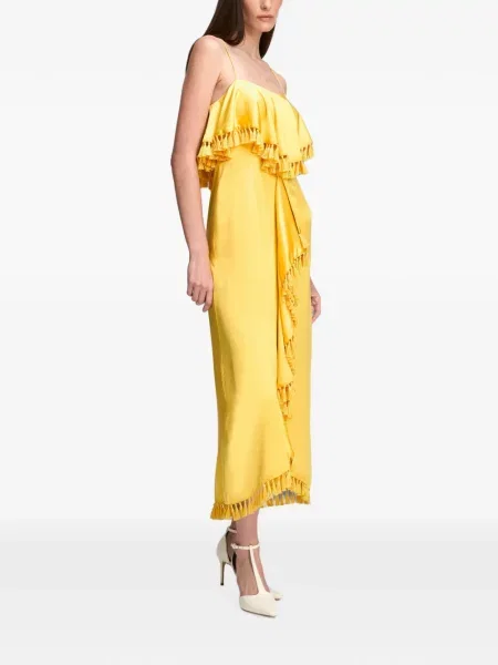 Rochie midi Cinq A Sept cu volane galben