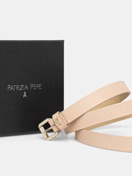 Bőr öv Patrizia Pepe bézs