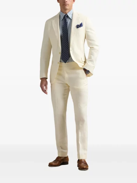 Prošívaná lněná květinová džínová bunda Polo Ralph Lauren modrá