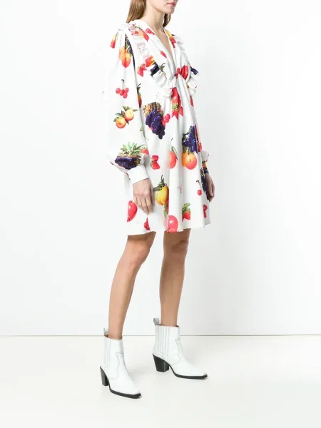 Rochie midi Msgm cu imagine până la genunchi de costum alb