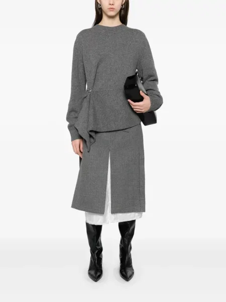 Sweter Jil Sander drapowany szary