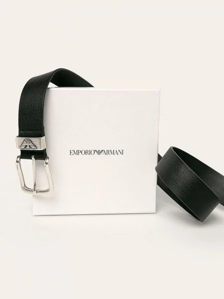 Emporio Armani Curea de piele negru