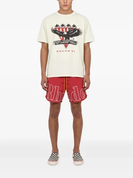 Tricou Rhude cu imagine alb