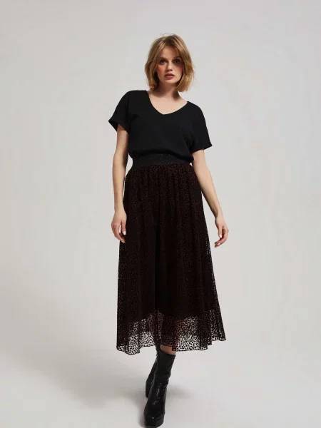 Fustă midi Marisse evazată negru