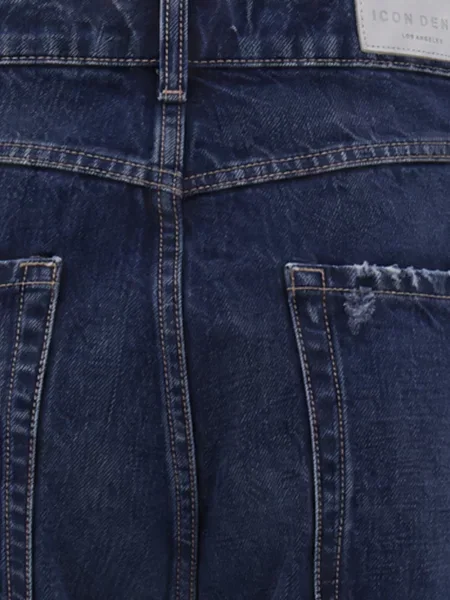Široké džíny Icon Denim s oděrkami modré