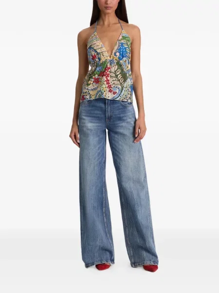 Top Alice + Olivia cu model floral cu imagine galben