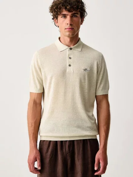 Aeronautica Militare polo lniane beżowa