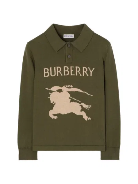 Koszulka polo dziecięca Burberry zielona