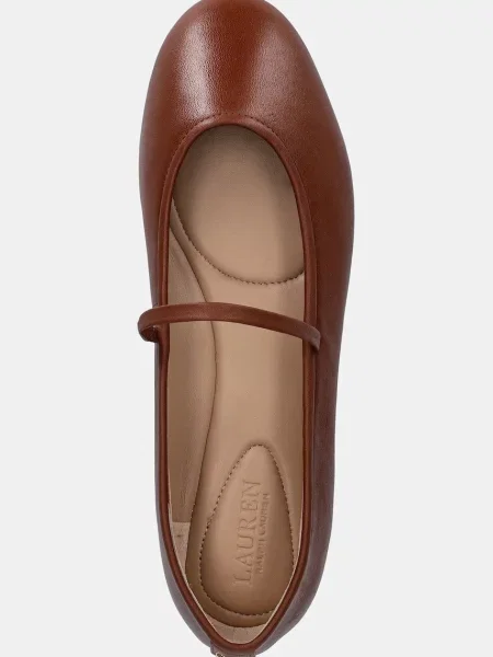 Кожаные балетки Lauren Ralph Lauren коричневые