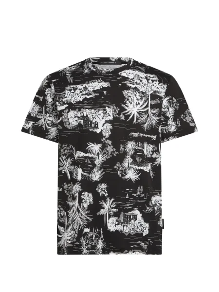 Tricou Karl Lagerfeld cu imagine negru