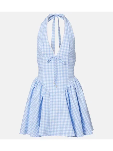 Halter nyakú pamut ruha Bananhot kék