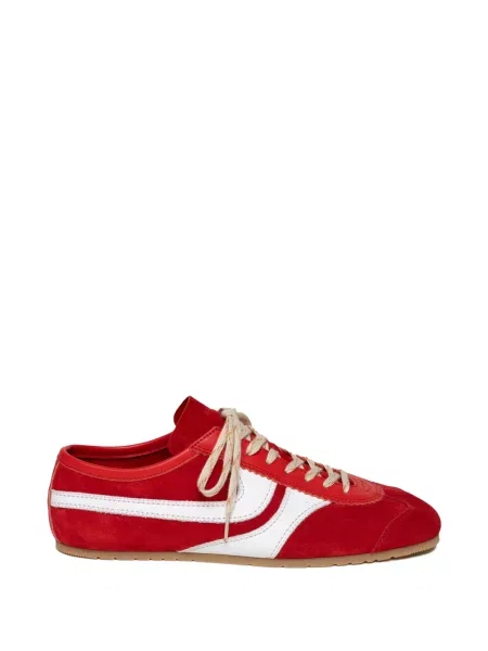 Sneakerși Dries Van Noten din piele de căprioară roșu