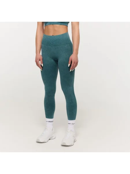 Legginsy fitness bezszwowe z wysoką talią Lift niebieskie