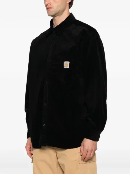 Samt košulja Carhartt Wip s autogramom crna