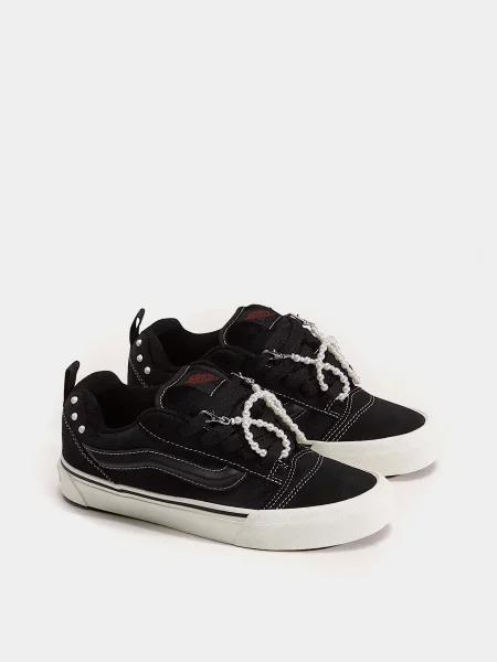 Кожаные кеды Vans черные