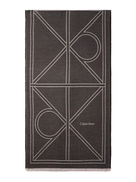 Calvin Klein Šal pegasto / off-bela črna