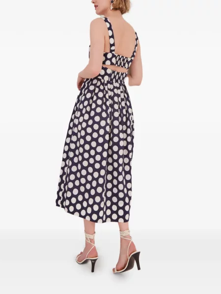 Rochie midi Cara Cara cu buline albastru