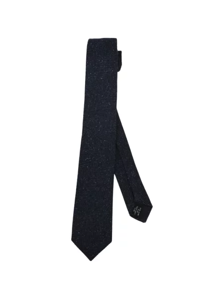 Cravată Tagliatore tricotate cu model herringbone albastru