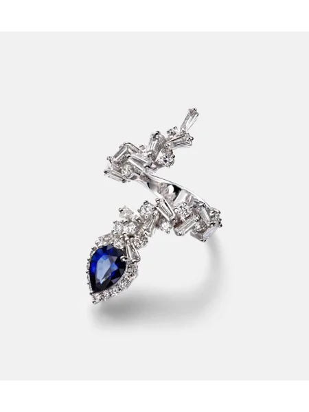 Aur alb safir inel Yeprem alb