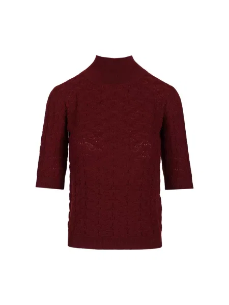 Sweter z golfem Etro wełniany czerwony