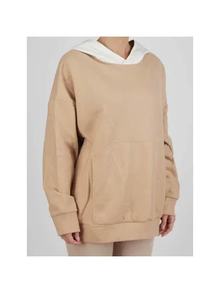Bluza z kapturem Kiton z kaszmiru brązowa