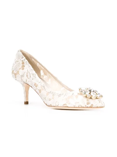 Nėriniuotos bateliai Dolce & Gabbana balta