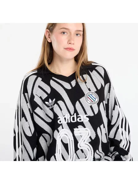 Adidas Originals Úpletová Polokošile Adicolor Blokecore Unisex černá/ světle šedá/ bílá černé