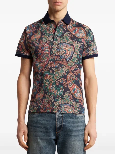 Φλοράλ polo Etro με σχέδιο μπλε