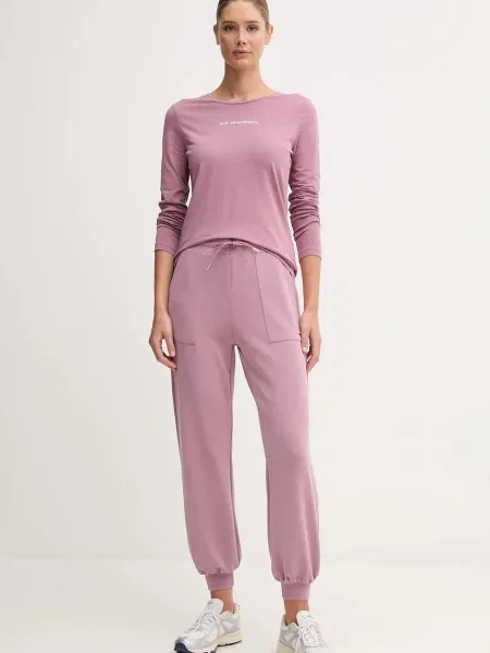 Однотонные спортивные штаны Ea7 Emporio Armani розовые