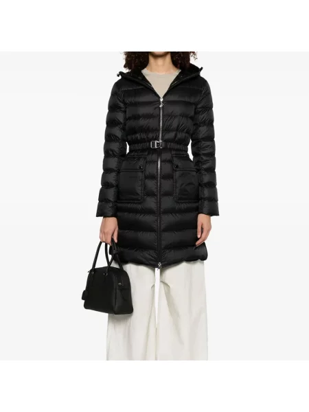 Długa parka Moncler z kapturem czarna