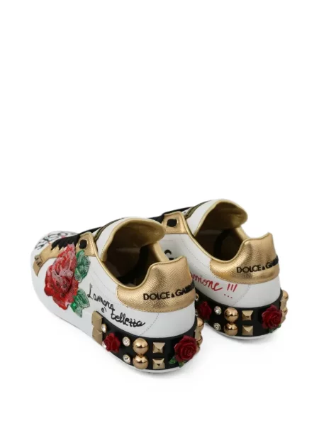 Sneakerși Dolce & Gabbana cu paiete alb