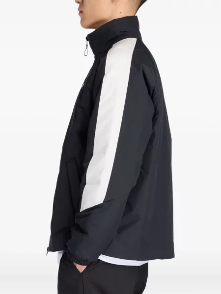 Кожено яке New Balance с автограф сиво