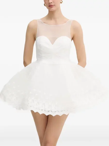 Rochie mini Bardot din tul alb