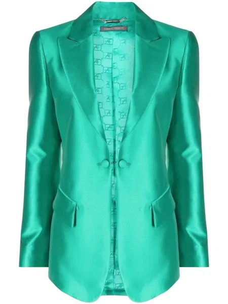 Sacou Alberta Ferretti din satin verde