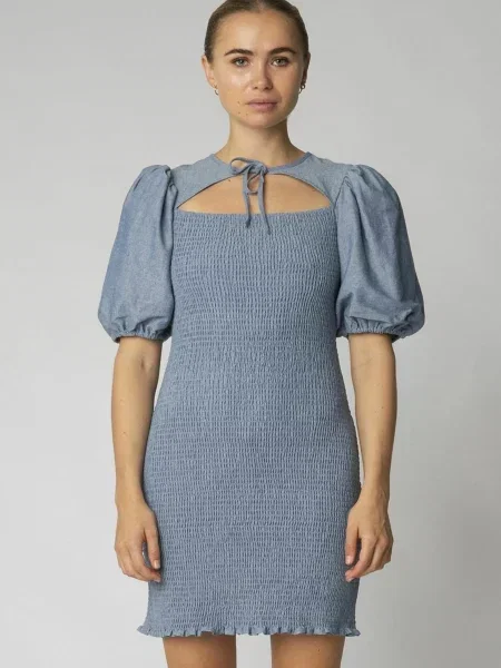 Résumé rochie din in mini mulata albastru