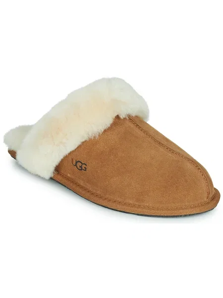 UGG Szigetelt otthoni cipő W SCUFFETTE II | shearling gyapjú hozzáadásával | hasított bőr barna