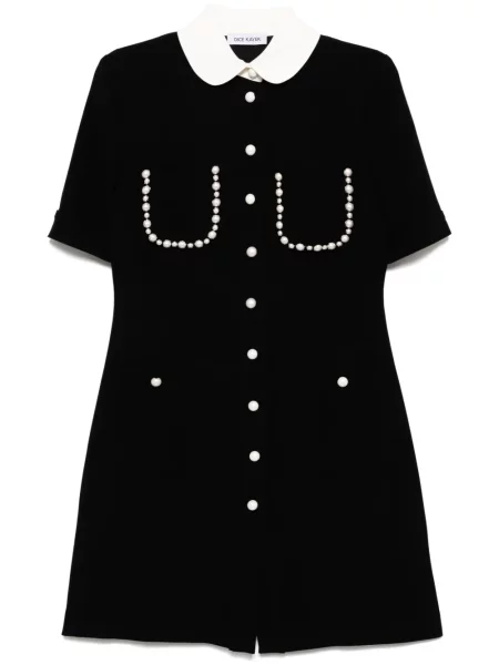 Rochie mini Dice Kayek cu mâneci scurte scurtă de costum negru