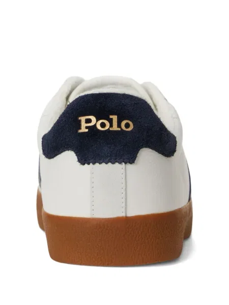 Iš natūralios odos trumpas dryžuotos polo marškinėliai Polo Ralph Lauren pilka