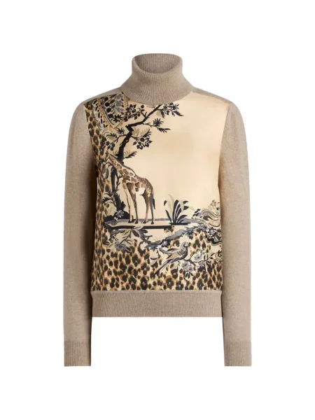 Heláncă Etro de lână cu imagine cu imprimeu animal print