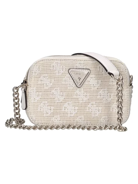 Torebka crossbody Guess skórzana beżowa