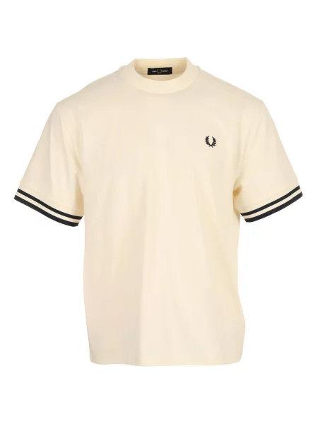 Tričko FRED PERRY Bold Tipped Tshirt Ecru XL
