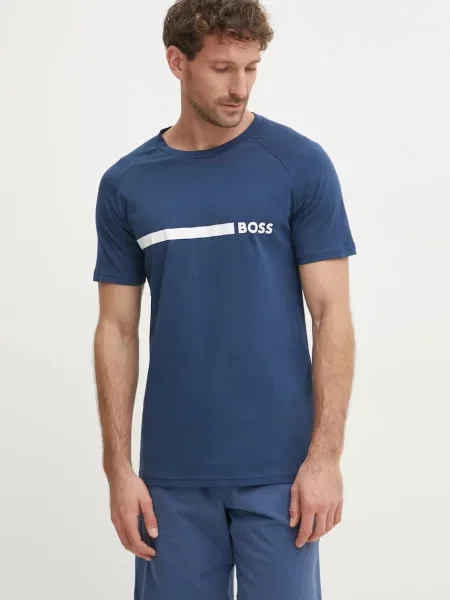 BOSS tričko T-Shirt RN Slim Fit modré