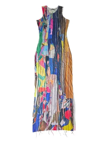 Rochie maxi Borbala cu imagine de costum albastru