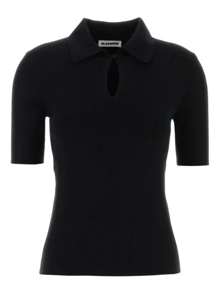 Polo Jil Sander de lână negru