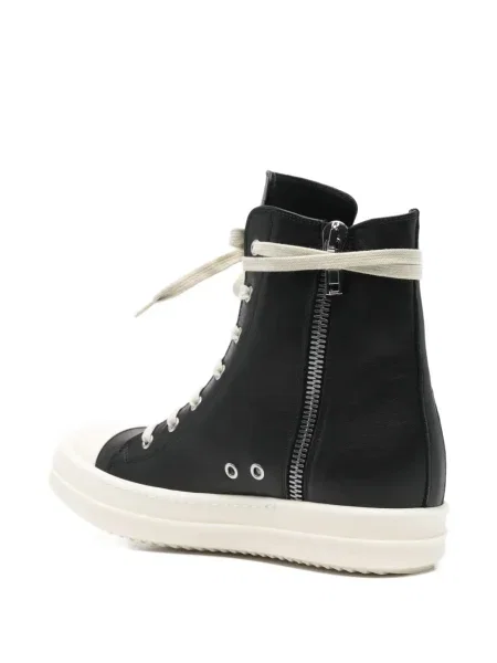 Кожени маратонки Rick Owens с връзки черно